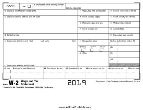 Printable W2 Form Online