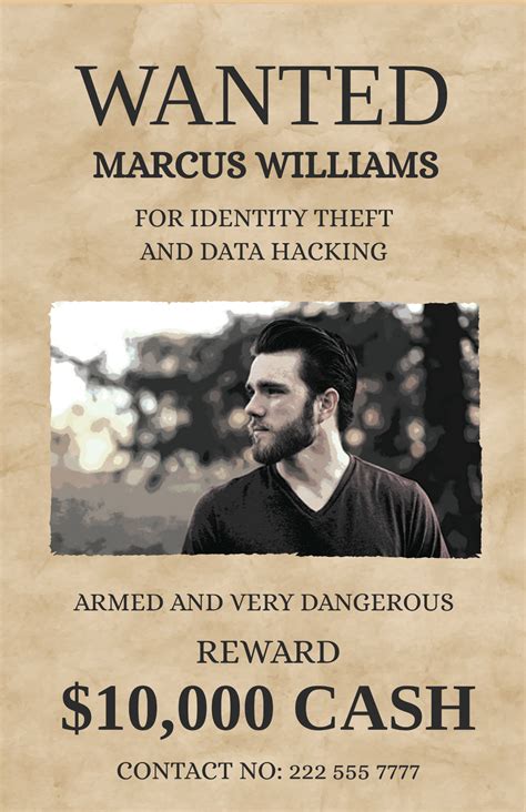 Printable Wanted Poster Template Free