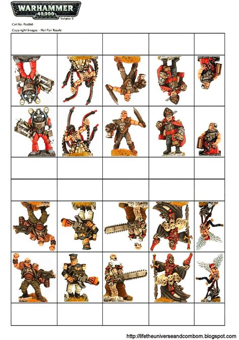 Printable Warhammer Paper Miniatures