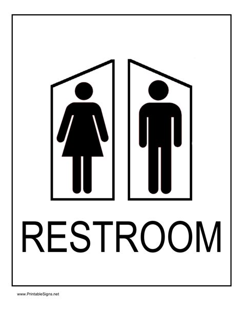 Printable Washroom Sign