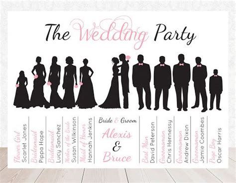 Printable Wedding Party Lineup Template