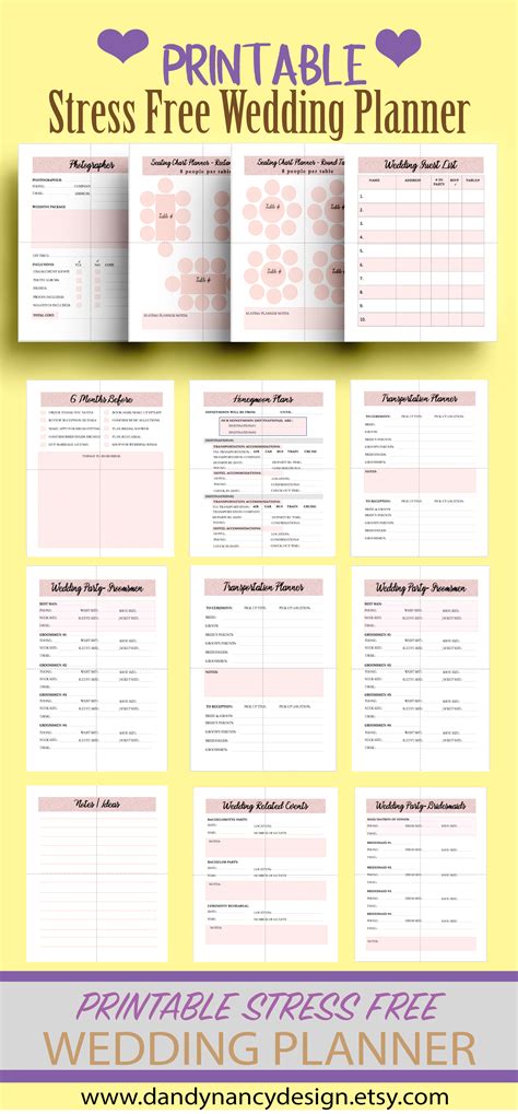 Printable Wedding Planner Worksheets