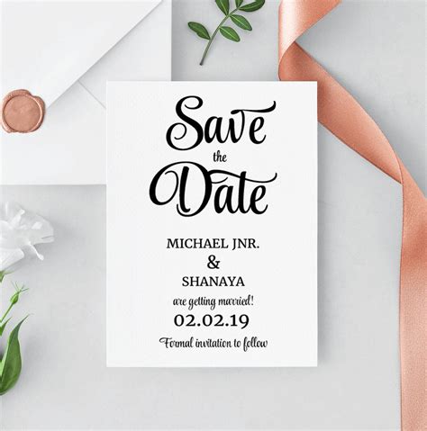 Printable Wedding Save The Date Templates