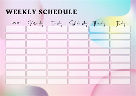 Printable Week Schedule Customize