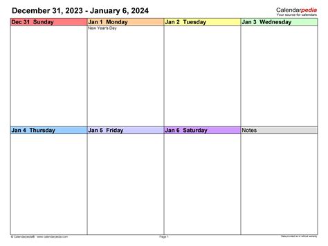 Printable Weekly Planner 2024