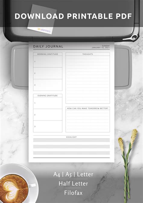 Printable Wellness Journal Template