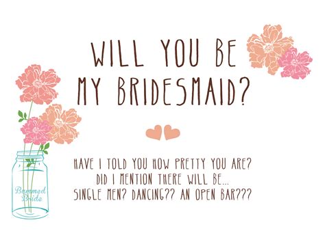 Printable Will You My Bridesmaid Cards