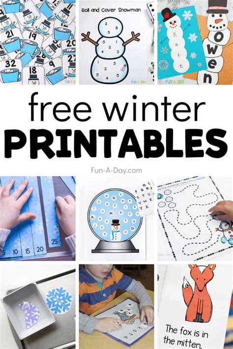 Printable Winter Activities For Preschoolers