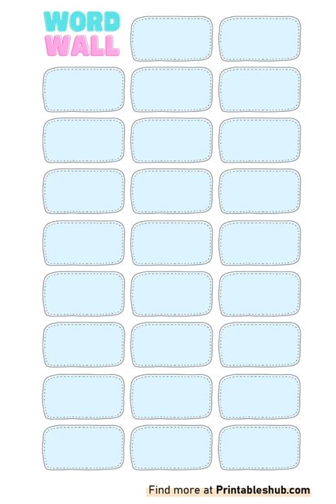 Printable Word Wall Template