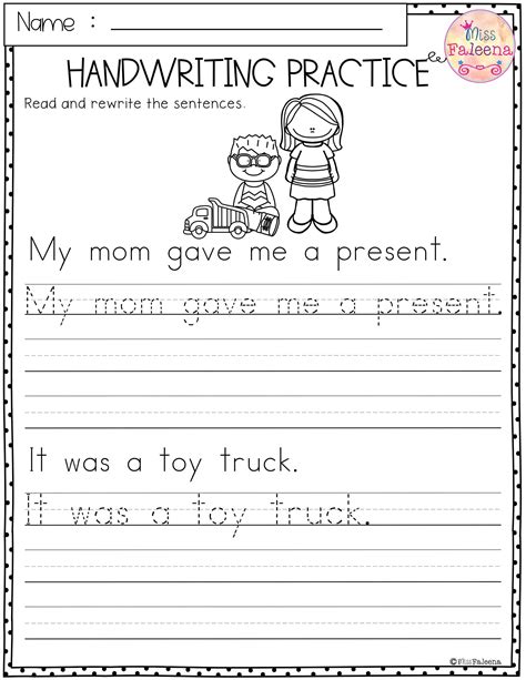Printable Worksheets For Kindergarten Handwriting