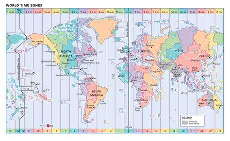 Printable World Map With Time Zones