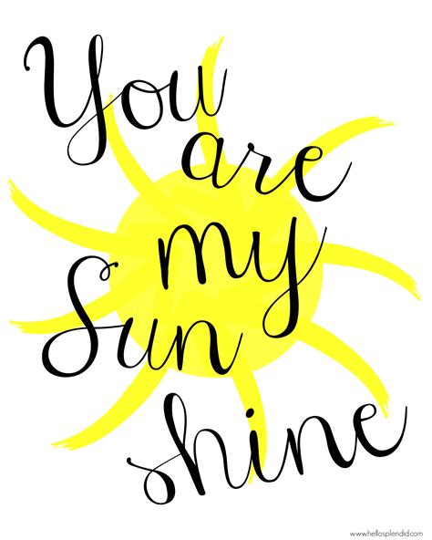 Printable You Are My Sunshine