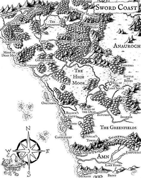 Printable Sword Coast Printable Sword Coast Map