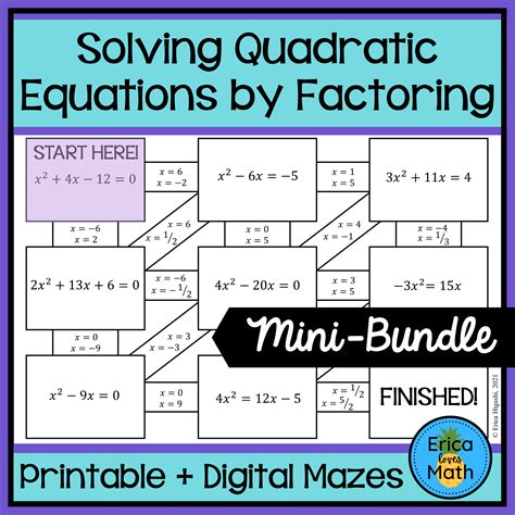 Printables Solving Quadratic Equations By Factoring Worksheet