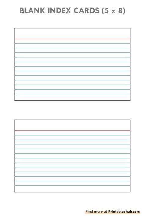 Printing On Index Cards Template