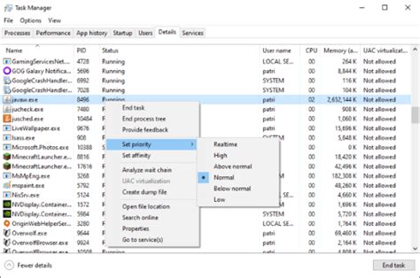 Prioritize RAM Usage