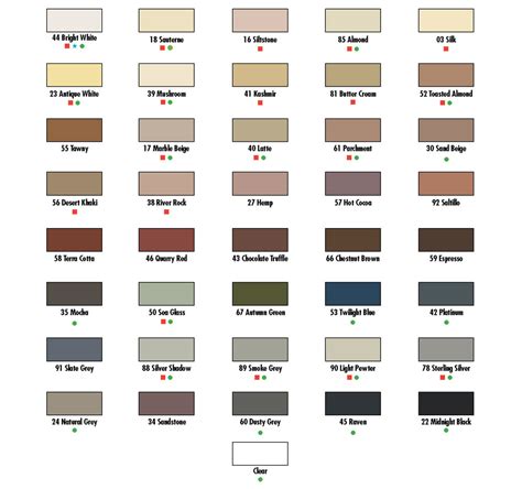 Prism Grout Colors Chart