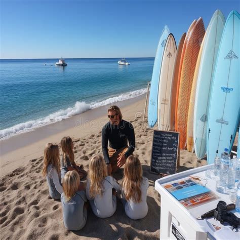 Pro surfing instructor giving advice