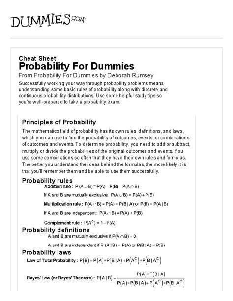 Probability For Dummies