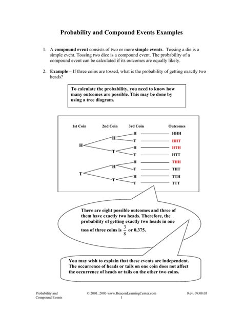 Probability Of Compound Events Worksheet — db-excel.com