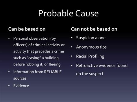 Probable Cause Explained