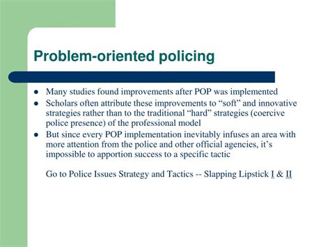 Understanding Problem Oriented Policing: Definition and Explanation.