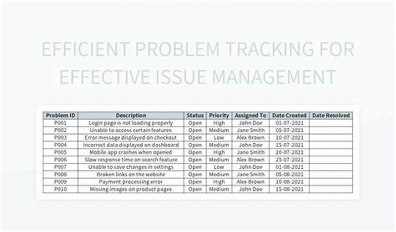 Problem Tracking Template Excel