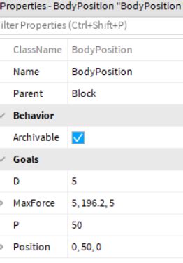 Problem with BodyPosition - Scripting Support - DevForum | Roblox
