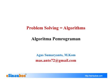 Problem-Solving dengan Algoritma Pemrograman