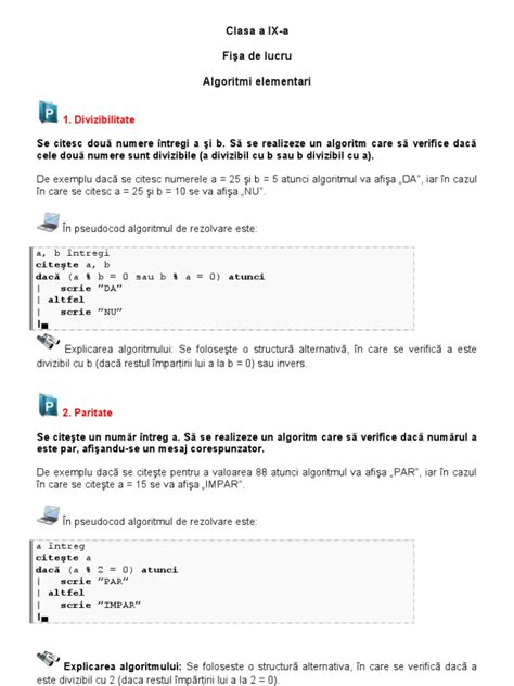 Probleme Informatica Clasa A 9a