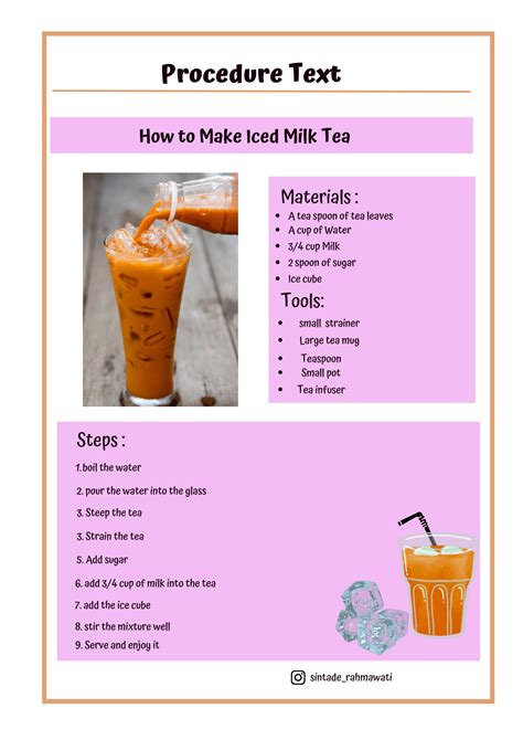 Procedure Text How To Make Iced Tea