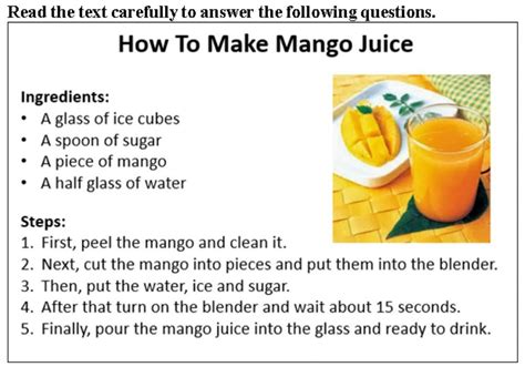 Procedure Text How To Make Mango Juice