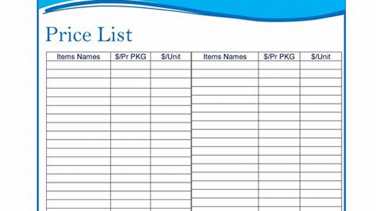 Product Price Sheet Template: A Quick Guide to Creating Effective Price Sheets