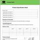 Product Spec Sheet Template Excel