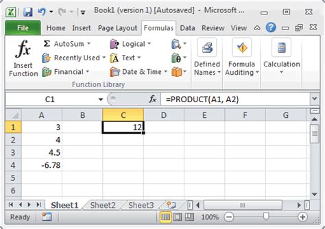 Product Function In Excel