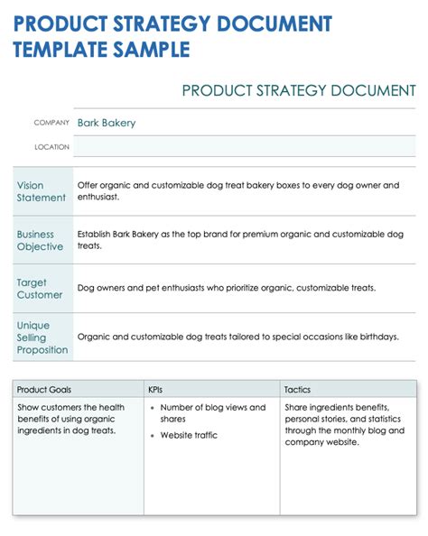 Product Strategy Document Template