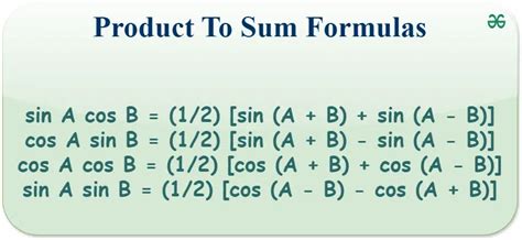 Product To Sum Identities