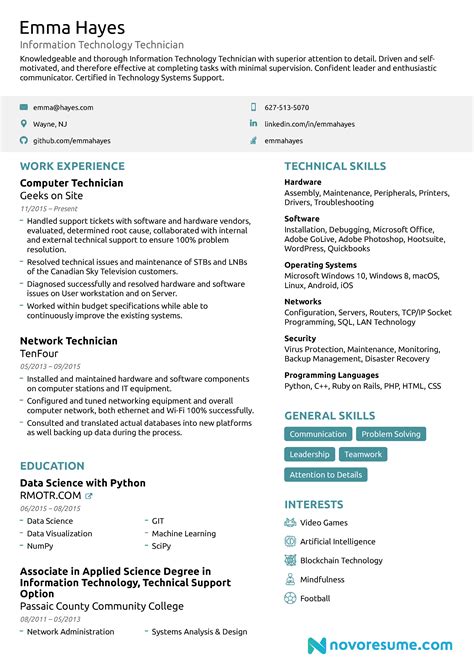 Professional It Resume Template