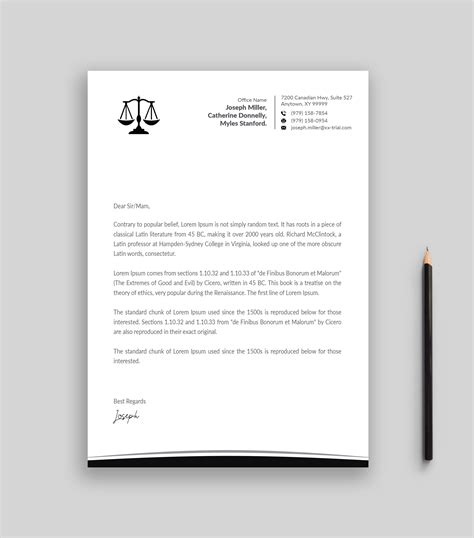 Legal Services Letterhead Template Illustrator, InDesign, Word, Apple