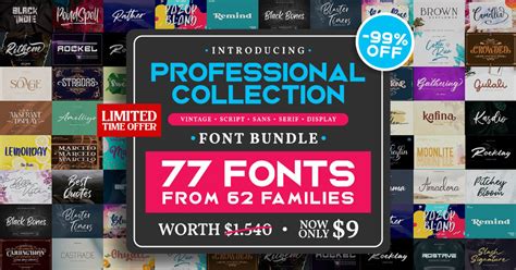 Download Professional Collection Font Bundle - 185+ SVG Cut File Creativefabrica