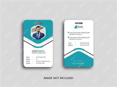 Professional ID Card Design Without Photo Security