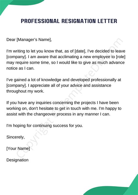Formal Resignation Letter In Format Templates at