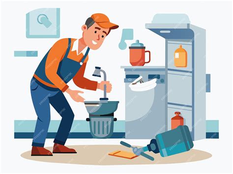 Professional Technician Repairing Garbage Disposal