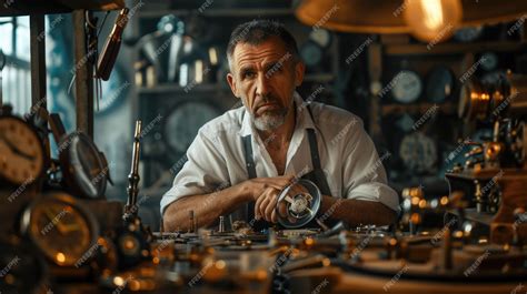Professional Watchmaker at Work