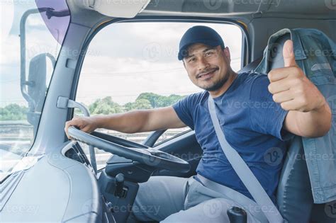 Professional driver smiling