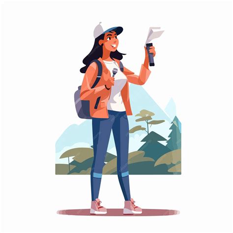 Professional tour guide pointing