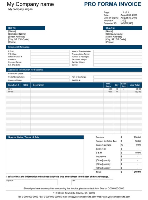 30 Free Proforma Invoice Templates [Excel, Word, PDF] TemplateArchive