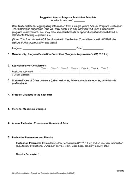 Program Evaluation Committee Acgme