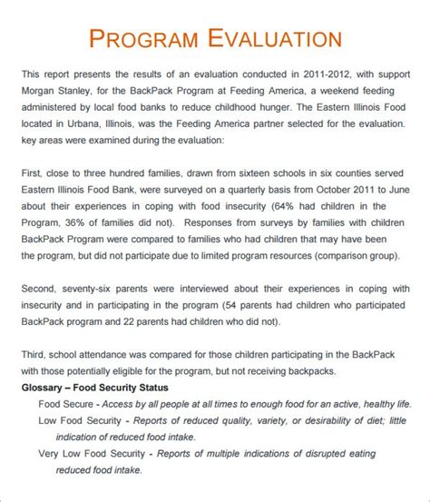 Program Evaluation Reports