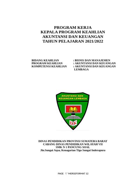 Program Kerja Kaprog Smk